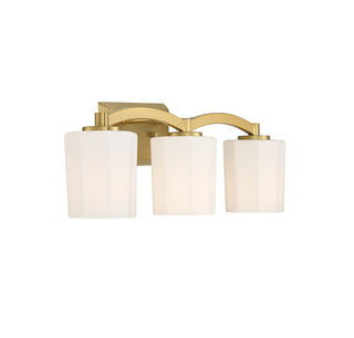 Whitney 3-Light Bathroom Vanity Light in Warm Brass