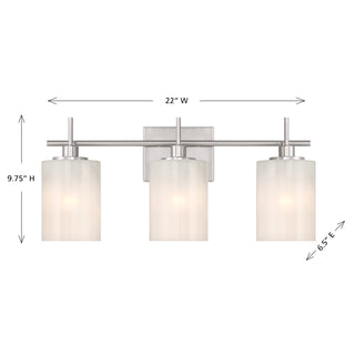 3-Light Bathroom Vanity Light in Brushed Nickel