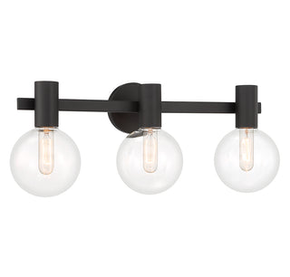 Wright 3-Light Bathroom Vanity Light in Matte Black