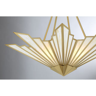 Rivage 4-Light Pendant in Warm Brass