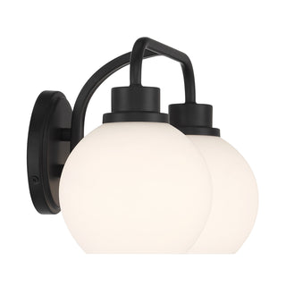 2-Light Bathroom Vanity Light in Matte Black