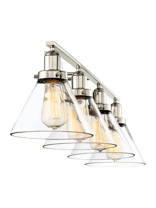 Drake 4-Light Bathroom Vanity Light in Polished Nickel