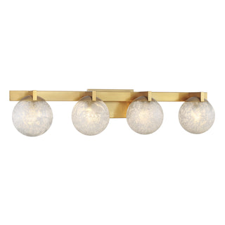 Darien 4-Light Bathroom Vanity Light in Warm Brass