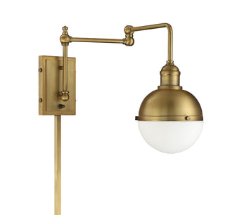 1-Light Adjustable Wall Sconce in Natural Brass