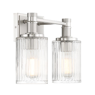 Concord 2-Light Bathroom Vanity Light in Silver and Polished Nickel