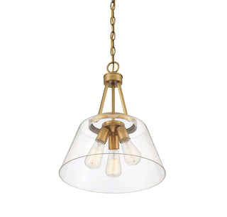 Calhoun 3-Light Pendant in Warm Brass