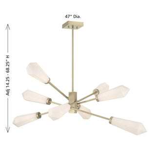 Leland 8-Light Chandelier in Noble Brass by Dann Foley