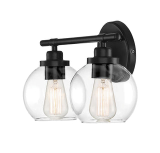 Carson 2-Light Bathroom Vanity Light in Matte Black