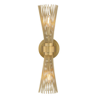 Longfellow 2-Light Wall Sconce in Burnished Brass