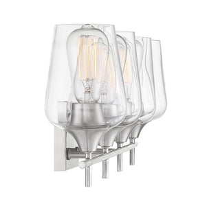 Octave 4-Light Bathroom Vanity Light in Satin Nickel