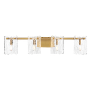 Genry 4-Light Bathroom Vanity Light in Warm Brass