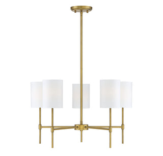 5-Light Chandelier in Natural Brass