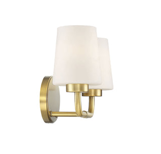 Capra 2-Light Bathroom Vanity Light in Warm Brass