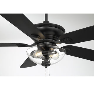 52" 2-Light Outdoor Ceiling Fan in Matte Black