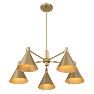 Pharos 5-Light Chandelier in Noble Brass by Breegan Jane