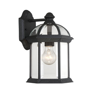Kensington 1-Light Outdoor Wall Lantern in Textured Black