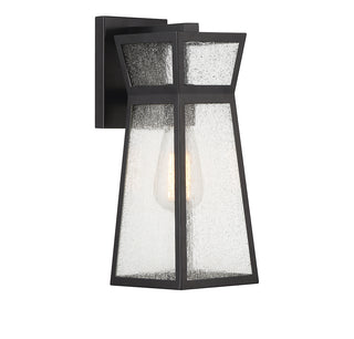 Millford 1-Light Outdoor Wall Lantern in Matte Black