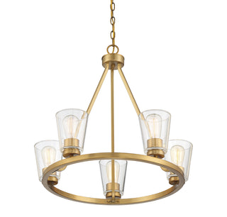 Calhoun 5-Light Chandelier in Warm Brass