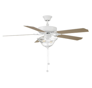 52" 2-Light Ceiling Fan in Bisque White