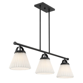 3-Light Linear Chandelier in Matte Black