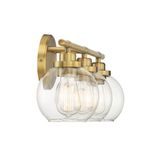 Carson 3-Light Bathroom Vanity Light in Warm Brass