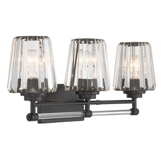 Garnet 3-Light Bathroom Vanity Light in Matte Black