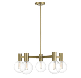 Wright 5-Light Chandelier in Warm Brass