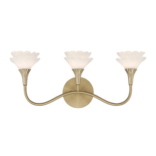 Florena 3-Light Bathroom Vanity Light in Noble Brass by Breegan Jane