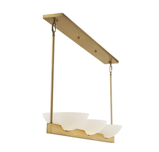 Fallon 3-Light Linear Chandelier in Warm Brass