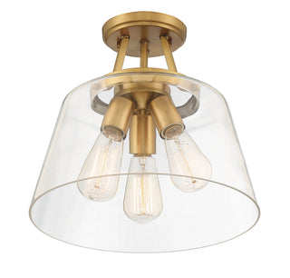 Calhoun 3-Light Ceiling Light in Warm Brass