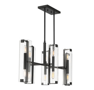 Winfield 12-Light Linear Chandelier in Matte Black