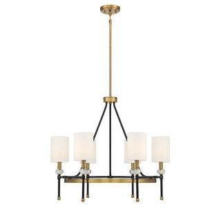 Tivoli 6-Light Chandelier in Matte Black with Warm Brass Accents