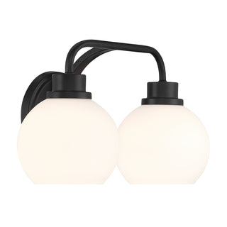 2-Light Bathroom Vanity Light in Matte Black