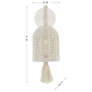 Lunara 1-Light Wall Sconce in Cotton by Breegan Jane
