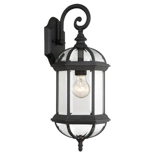 Kensington 1-Light Outdoor Wall Lantern in Textured Black
