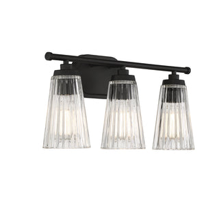 Chantilly 3-Light Bathroom Vanity Light in Matte Black