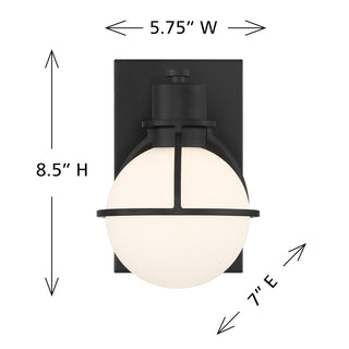 Pierce 1-Light Wall Sconce in Matte Black