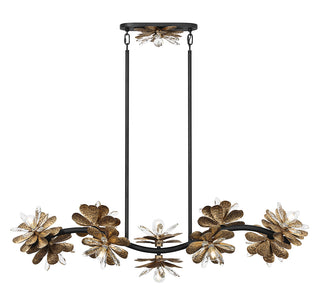 Giselle 10-Light Linear Chandelier in Delphine