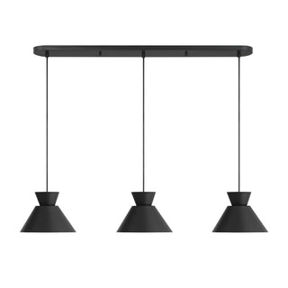 3-Light Linear Chandelier in Matte Black