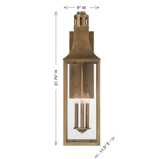 Lancaster 2-Light Outdoor Wall Lantern in Atlas Bronze