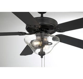 52" 2-Light Ceiling Fan in Matte Black