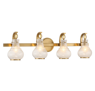 Adams 4-Light Bathroom Vanity Light in Warm Brass