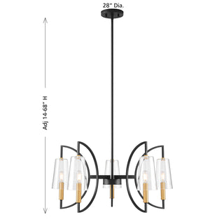 Hanley 5-Light Chandelier in Matte Black and Warm Brass