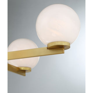 4-Light Chandelier in Natural Brass