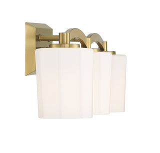 Whitney 3-Light Bathroom Vanity Light in Warm Brass