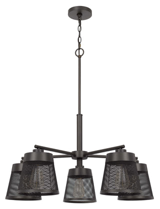 60W X 5 Hampton Metal Chandelier With Mesh Shades