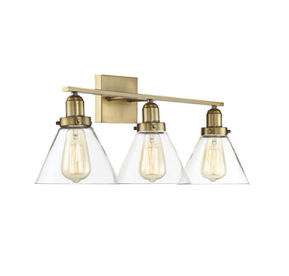 Drake 3-Light Bathroom Vanity Light in Warm Brass