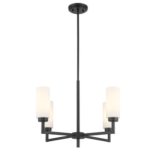 4-Light Chandelier in Matte Black