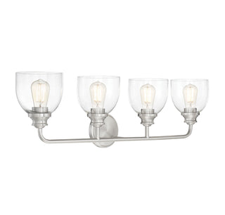 Vale 4-Light Bathroom Vanity Light in Satin Nickel