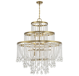Luna 15-Light Chandelier in Warm Brass